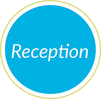 reception blue circle graphic