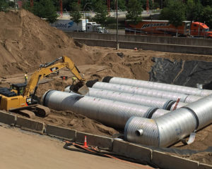 Minneapolis Convention Center storm water runoff storage system