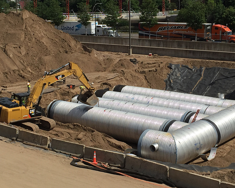 Construction of the storm water runoff storage system