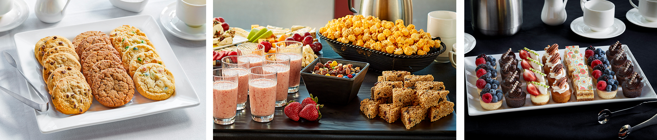 Cookies, Snack buffet and house made Petite desserts