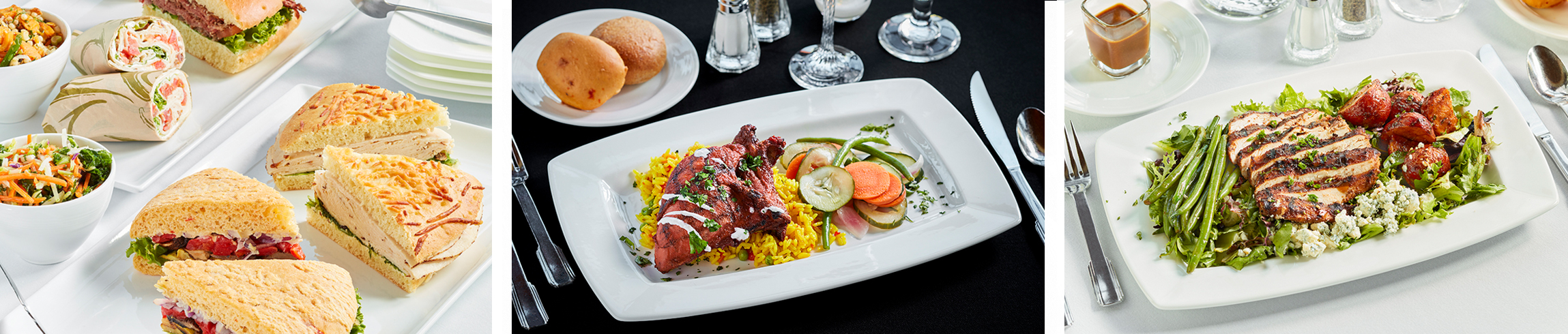 Deli Lunch buffet, Tandoori chicken, char crust chicken salad